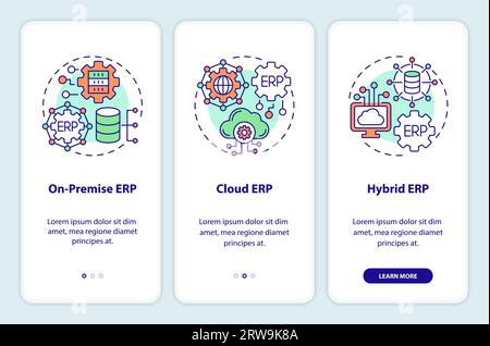 Présentation ERP avec concept d'icônes linéaires colorées Illustration de Vecteur