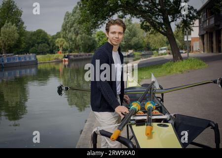 Jan Helmich Para-Rower à Cambridge, Royaume-Uni. Banque D'Images