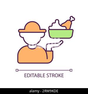 Icône de couleur RVB de la ferme à la fourchette Illustration de Vecteur