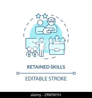 Concept d'icône bleue de compétences conservées personnalisable en 2D. Illustration de Vecteur