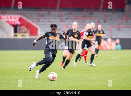Aalborg, Danemark. 17 septembre 2023. Princess Marfo (10) du FC Nordsjaelland vu lors du match de Gjensidige Kvindeliga entre AAB Women et FC Nordsjaelland à Aalborg Portland à Aalborg. (Crédit photo : Gonzales photo - Balazs Popal). Banque D'Images