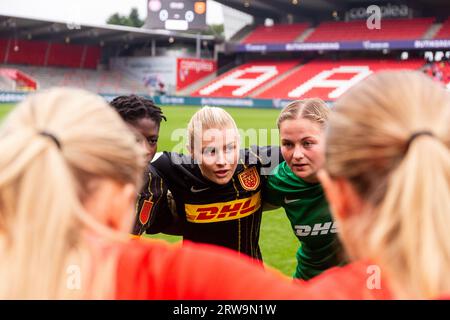 Aalborg, Danemark. 17 septembre 2023. Emilie Byrnak (22) du FC Nordsjaelland vu lors du match de Gjensidige Kvindeliga entre AAB Women et le FC Nordsjaelland à Aalborg Portland à Aalborg. (Crédit photo : Gonzales photo - Balazs Popal). Banque D'Images