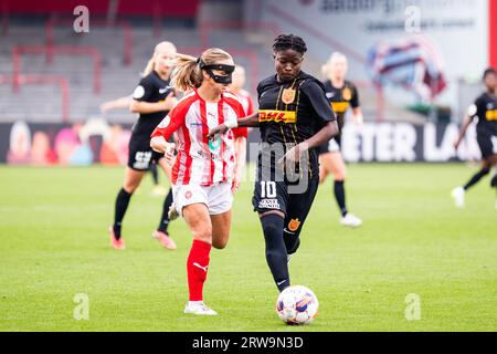 Aalborg, Danemark. 17 septembre 2023. Princess Marfo (10) du FC Nordsjaelland vu lors du match de Gjensidige Kvindeliga entre AAB Women et FC Nordsjaelland à Aalborg Portland à Aalborg. (Crédit photo : Gonzales photo - Balazs Popal). Banque D'Images