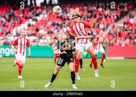 Aalborg, Danemark. 17 septembre 2023. Clara la Cour (36) du FC Nordsjaelland vu lors du match de Gjensidige Kvindeliga entre AAB Women et le FC Nordsjaelland à Aalborg Portland à Aalborg. (Crédit photo : Gonzales photo - Balazs Popal). Banque D'Images