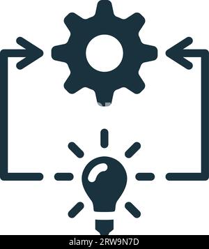 Icône d'implémentation. Panneau simple monochrome issu de la collection Operation Management. Icône de mise en œuvre pour logo, modèles, conception web et infographies Illustration de Vecteur