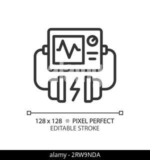 Icône linéaire pixel Perfect du défibrillateur Illustration de Vecteur