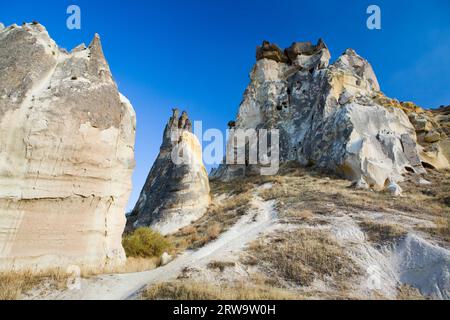 Formations rocheuses de Bizzare en Cappadoce, Turquie Banque D'Images