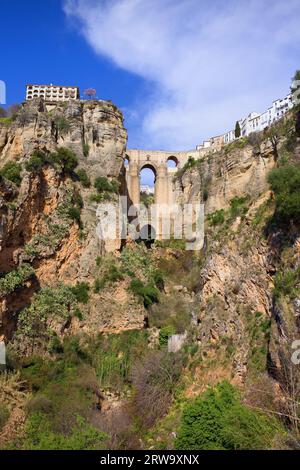 Nouveau pont (espagnol : Puente Nuevo) du 18e siècle à Ronda, Andalousie, Espagne Banque D'Images