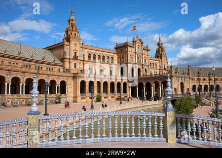 Plaza de Espana (place de l'Espagne) à Séville, Espagne, région Andalousie Banque D'Images