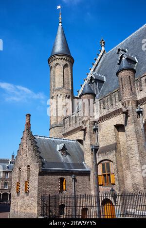 Architecture gothique du 13e siècle Hall des Chevaliers (Ridderzaal), bâtiment principal du Binnenhof à la Haye (Den Haag), pays-Bas Banque D'Images