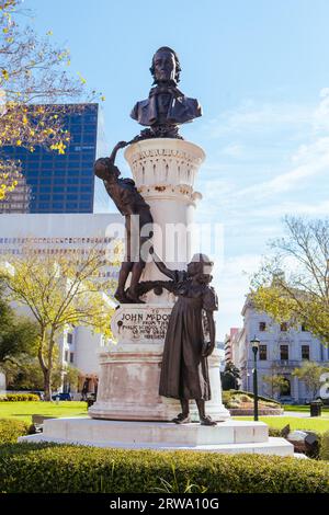 La Nouvelle-Orléans, États-Unis, janvier 21 2013 : John McDonogh Monument à Lafayette Square à la Nouvelle-Orléans, Louisiane, États-Unis Banque D'Images