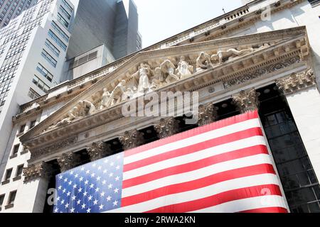 NEW YORK, États-Unis, JUIN 11 : bâtiment de la Bourse de New York (NYSE) sur Manhattan. 11 juin 2012 à New York, USA Banque D'Images