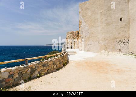 La Fortezza Vecchia di Villasimius, Capo Cabonara, Villasimius, Sarrabus, province de Cagliari, Sardaigne, Italie Banque D'Images
