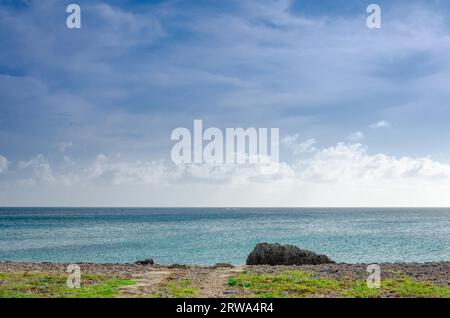 Vue panoramique de l'image prise de Malmok Beach, Aruba, dans la mer des Caraïbes Banque D'Images