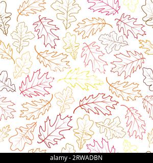 La feuille de chêne colorée d'automne décrit la conception de modèle sans couture de vecteur, arrière-plan. Illustration de Vecteur