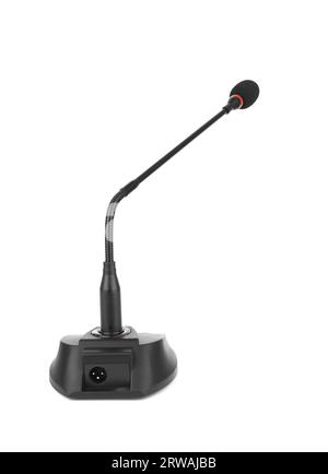 Microphone de réunion isolé sur fond blanc Banque D'Images