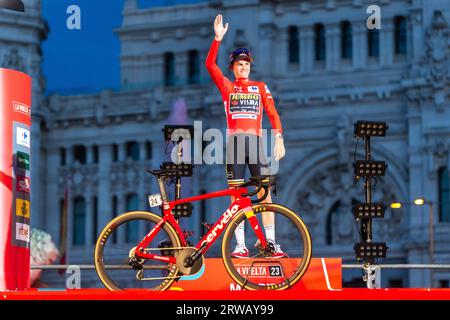 Sepp Kuss (Jumbo-Visma) remporte le maillot rouge de la course cycliste espagnole la Vuelta. (Photo Alberto Gardin / SOPA Images/Sipa USA) Banque D'Images