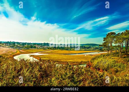 L'embouchure de la rivière Otter dans le Devon. Banque D'Images