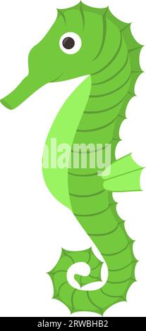 Illustration vectorielle. Hippocampe. Objet isolé sur fond blanc. Illustration de Vecteur