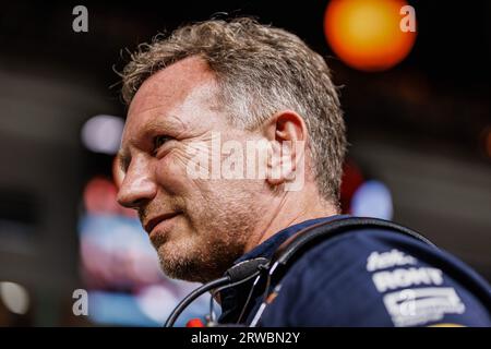 Singapour, Singapour. 17 septembre 2023. Christian Horner, directeur de l'équipe Red Bull, sur la grille avant le Grand Prix de F1 de Singapour sur le circuit Marina Bay Street. (Photo George Hitchens/SOPA Images/Sipa USA) crédit : SIPA USA/Alamy Live News Banque D'Images