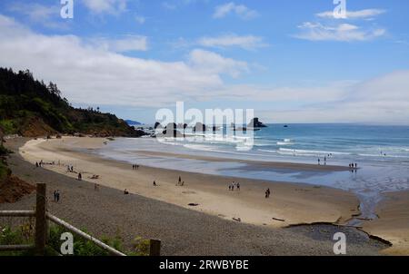 Indian Beach au parc national Ecola sur la côte de l'Oregon Banque D'Images