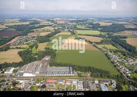 Vue aérienne, KS Logistic und Service GMBH, Schürenfeld Meadows and Fields, Dellwig, Fröndenberg, Ruhr Area, Rhénanie du Nord-Westphalie, Allemagne, DE, Europ Banque D'Images