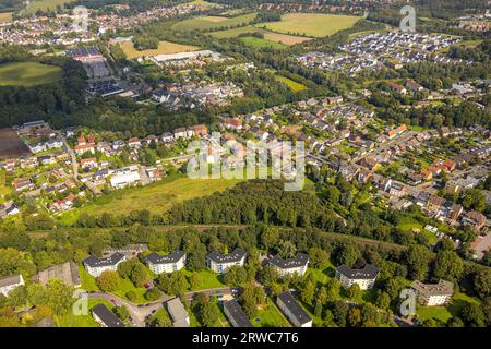 Vue aérienne, quartier résidentiel Schlagenkamp, quartier Heessen, Hamm, région de la Ruhr, Rhénanie du Nord-Westphalie, Allemagne, DE, Europe, taxe foncière, Immobilien, Banque D'Images