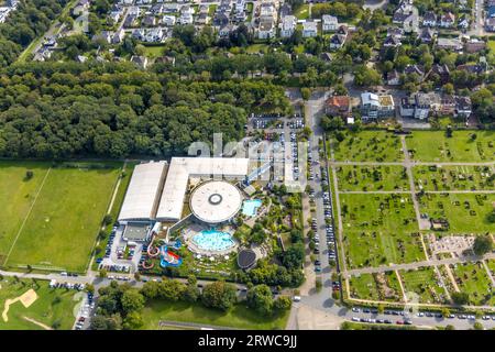 Vue aérienne, Maximare Erlebnistherme dans le centre sportif est, centre, Hamm, région de la Ruhr, Rhénanie du Nord-Westphalie, Allemagne, Bathhouse, station balnéaire, DE, E Banque D'Images