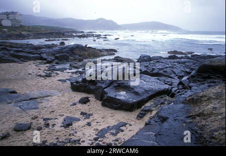 La marée noire du Prestige , Praia do Coido, Muxia, A Coruña, Galice, Espagne Banque D'Images