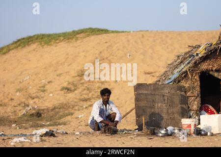 14 février 2023, ville de Chennai, Inde : peuple nomade de l'Inde Banque D'Images