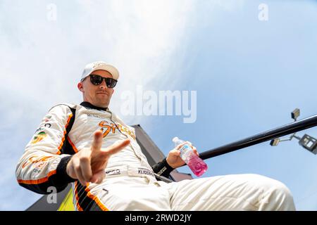 Kansas City, Kansas, États-Unis. 9 septembre 2023. Parker Kligerman (48), pilote de la série NASCAR Xfinity, est présenté pour la loterie du Kansas 300 au Kansas Speedway à Kansas City Kansas. (Image de crédit : © Logan T Arce Grindstone Media GR/ASP) USAGE ÉDITORIAL SEULEMENT! Non destiné à UN USAGE commercial ! Banque D'Images