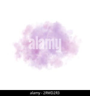 Fond aquarelle abstrait de couleurs violet clair et rose, tache aquarelle texturée dessinée à la main. Toile de fond peinte avec coup de pinceau. Banque D'Images