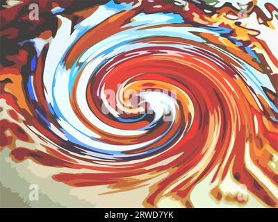 Vague de dessin animé multicolore pour les arrière-plans ou les textures. Fond flou vortex cool pour les solutions intérieures, la mode, les concepts d'affaires, scrapbooking Banque D'Images