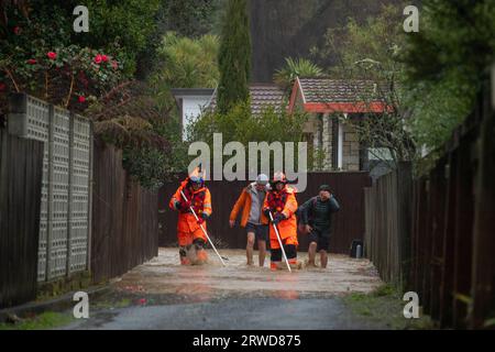 Photo de Tim Cuff - 17 août 2022 - inondations à Nelson après la proclamation de l'état d'urgence, Nouvelle-Zélande: Banque D'Images