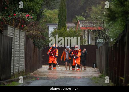 Photo de Tim Cuff - 17 août 2022 - inondations à Nelson après la proclamation de l'état d'urgence, Nouvelle-Zélande: Banque D'Images