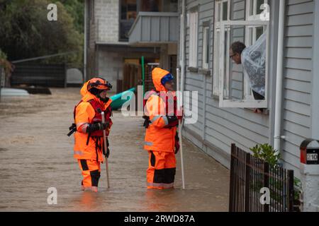 Photo de Tim Cuff - 17 août 2022 - inondations à Nelson après la proclamation de l'état d'urgence, Nouvelle-Zélande: Banque D'Images