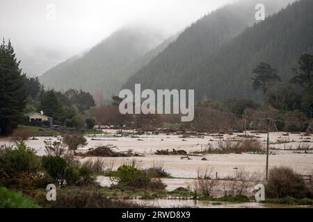 Inondations, Nelson, Nouvelle-Zélande Banque D'Images