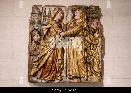 La Visitation. 18e siècle, Portugal. Exposé à Casa-Museu Medeiros e Almeida, Lisbonne, Portugal. Banque D'Images