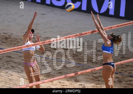 Valentina Gottardi (Italie), Karla Borger (Allemagne). Beach volley. Championnats d'Europe Munich 2022 Banque D'Images