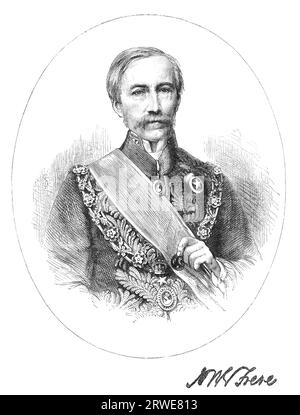 Sir Henry Bartle Edward Frere, 1e baronnet, GCB, GCSI (29 mars 1815 ? 29 mai 1884) était un administrateur colonial britannique. Gravure à partir d'un magazine Banque D'Images