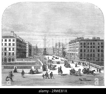 Sackville Street vue de Carlisle House, Dublin, Irlande. Gravure par un artiste inconnu du magazine Harpers Monthly, août 1873 Banque D'Images