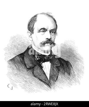 Otto von Bismarck (1815-1898) était un homme d'État allemand. Gravure par artiste inconnu (signée E.S.) de NY Illustrerad Tidning 1866 Banque D'Images