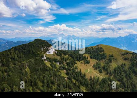 Image de drone, Hochwieskopf, Osterhorngruppe, Salzkammergut, Tennengau, Land Salzburg, Autriche Banque D'Images