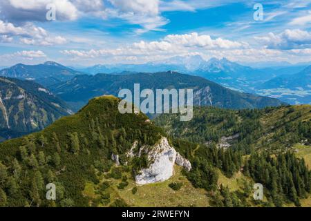 Image de drone, Hochwieskopf, Osterhorngruppe, Salzkammergut, Tennengau, Land Salzburg, Autriche Banque D'Images