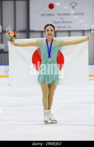 Osaka, Japon. 16 septembre 2023. You Takagi (JPN) Figure Skating : ISU Junior Grand Prix 2023 Osaka Women's Award cérémonie au Kanku Ice Arena à Osaka, Japon . Crédit : Yohei Osada/AFLO SPORT/Alamy Live News Banque D'Images