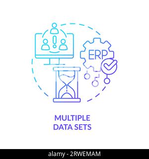 Concept d'icône de ligne de jeux de données multiples 2D. Illustration de Vecteur