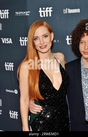 12 septembre 2023 - Toronto, Ontario, Canada - Jessica Chastain. Festival international du film de Toronto 2023 - première ''Memory'' au Royal Alexandra Theatre. (Image de crédit : © Brent Perniac/AdMedia via ZUMA Press Wire) USAGE ÉDITORIAL SEULEMENT! Non destiné à UN USAGE commercial ! Banque D'Images