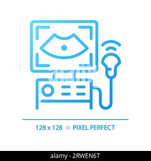 Icône de vecteur linéaire de gradient parfait de pixel de machine à ultrasons Illustration de Vecteur