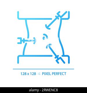 Icône de vecteur linéaire de gradient pixel parfait pour laparoscope Illustration de Vecteur