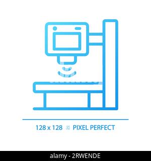 Icône de vecteur linéaire de gradient parfait de pixel de machine à rayons X. Illustration de Vecteur